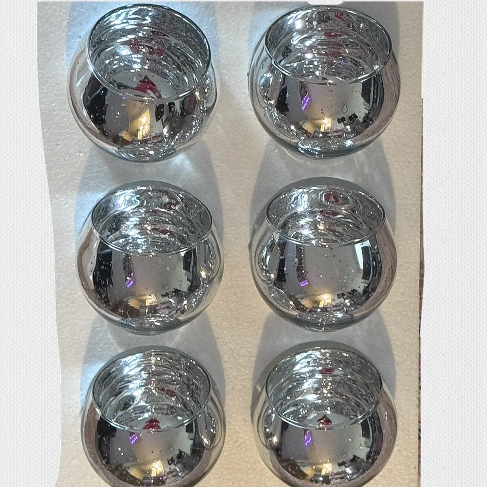 NWT 6pcs Small Silver Bling  Round Vases for‎ Centerpieces